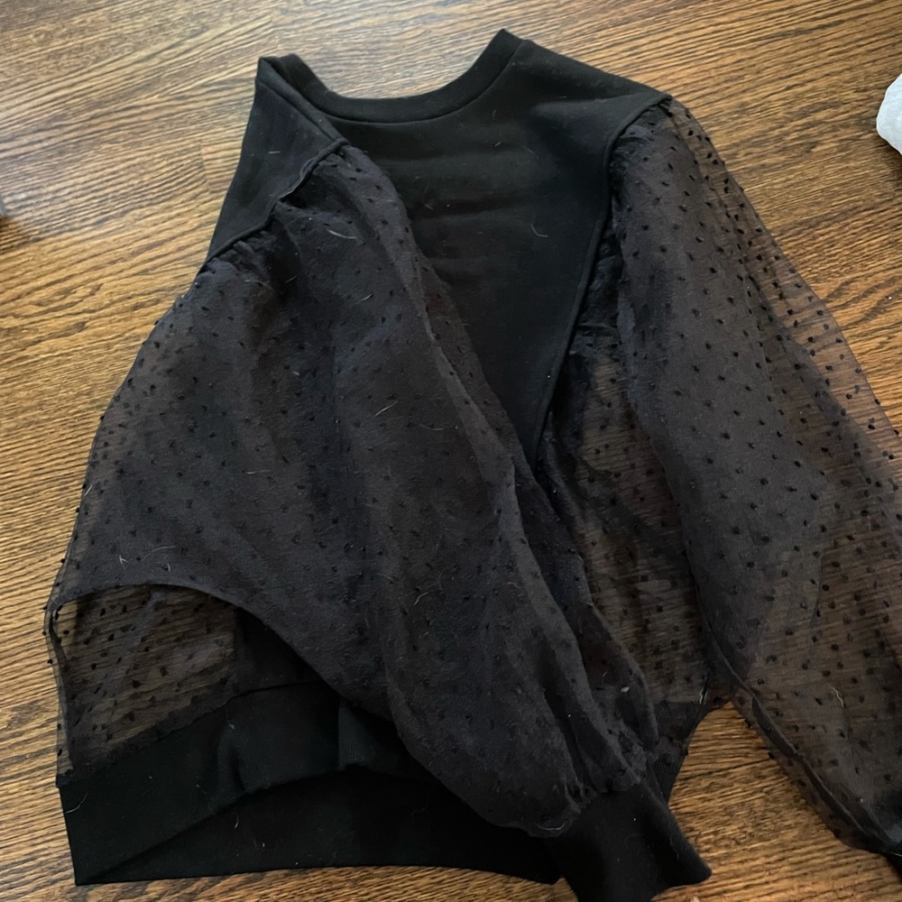 Sheer sleeved sweater